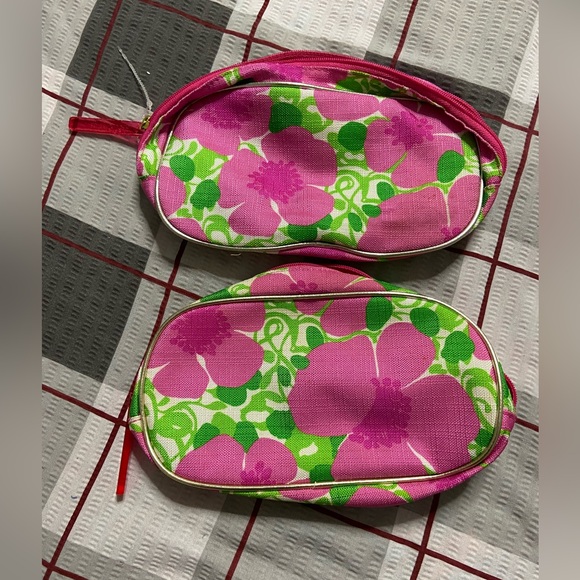 LILLY PULITZER For ESTEE LAUDER 2PC. Lot Floral Zip Top Cosmetic Bag - Picture 2 of 4